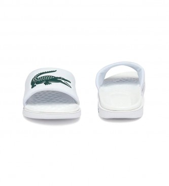 Lacoste White logo flip-flops