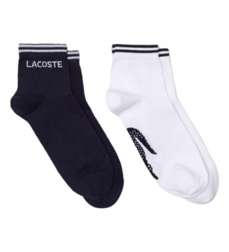 Lacoste Pakke med to marinebl sokker, hvid