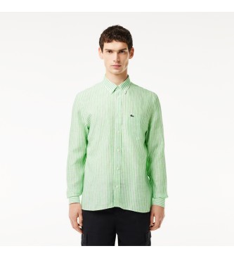 Lacoste Regular fit linen shirt green