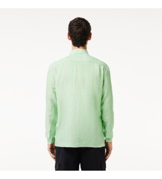 Lacoste Regular fit linnen overhemd groen