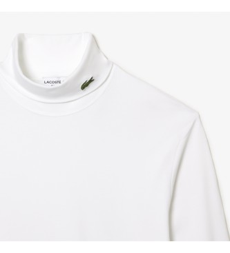 Lacoste T-shirt Col Roule Manches Longues blanc