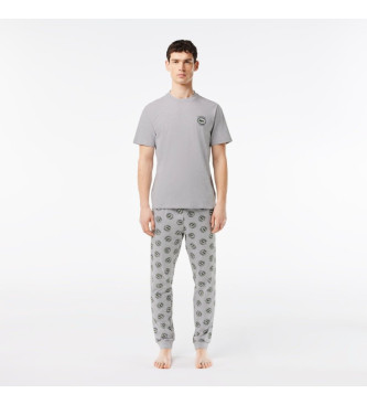 Lacoste Grey stretch knitted pyjama set