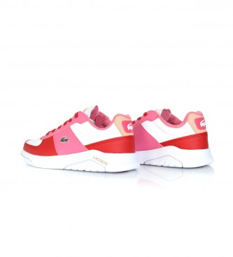 Lacoste Pink block leather trainers