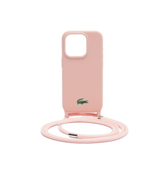 Lacoste iphone 15 Pro case pink