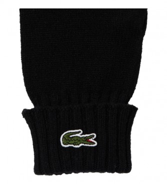 Lacoste Black logo wool gloves