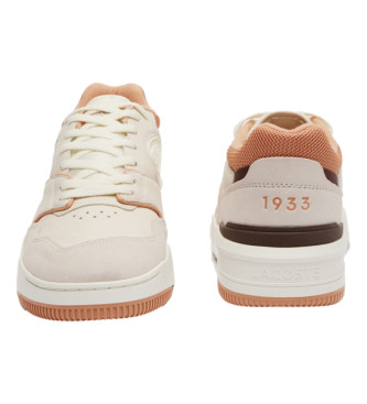 Lacoste Lineshot beige leather contrast trainers