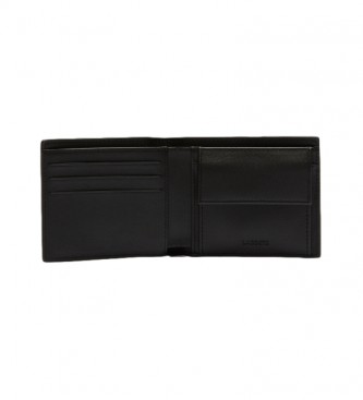 Lacoste Black leather wallet -12 x 10 x 10 x 3 cm