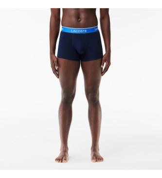 Lacoste Pakke med 3 boxershorts med kontrastfarvet linning navy, bl, grn