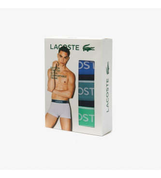 Lacoste 3-pack boxershorts Kontrastfrgad linning marinbl, bl, grn