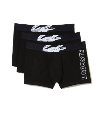Lacoste Pack 3 Black crocodile boxers