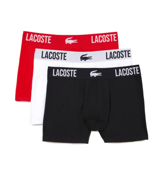 Lacoste Pack 3 Boxers Marca red, black, white
