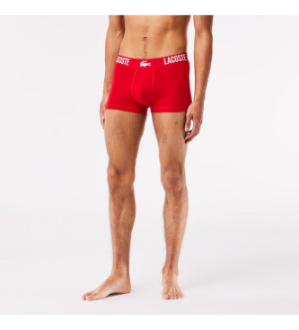 Lacoste Pack 3 Boxers Marca red, black, white