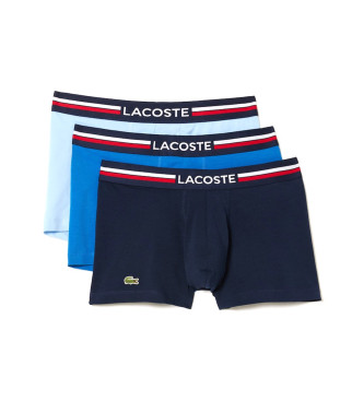 Lacoste Pack 3 boxers tricolores azuis
