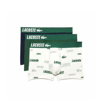 Lacoste Pack of 3 cotton boxer shorts green, blue, white