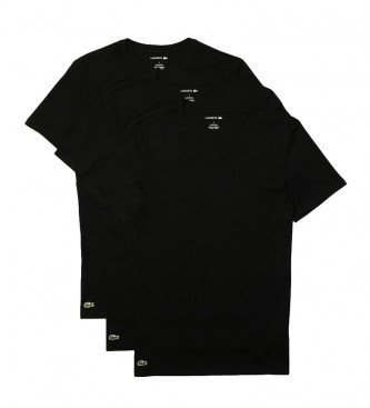 Lacoste Lot de 3 T-shirts noirs