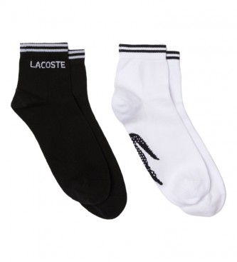 Lacoste Paquet de deux chaussettes noires, blanches
