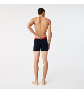 Lacoste Pack of three boxer shorts with navy printed waistband