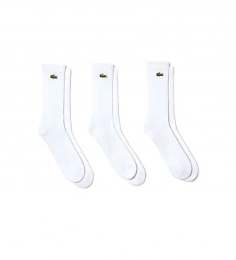 Lacoste Lot de trois paires de chaussettes blanches