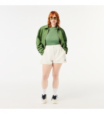 Lacoste White eco-friendly terry cotton shorts