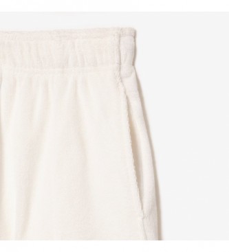 Lacoste Pantaloncini bianchi in spugna di cotone biologico
