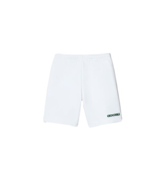 Lacoste White plush jogger shorts