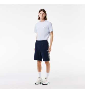 Lacoste Fleece jogger shorts with navy logo stripe