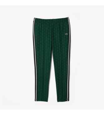 Lacoste Pantaloni jacquard con monogramma verde