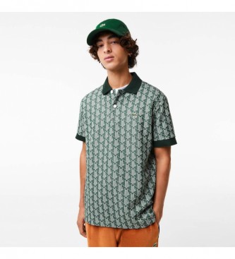 Lacoste Camisa plo de ajuste clssico com impresso de monograma verde