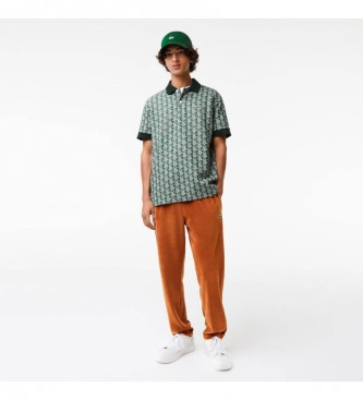 Lacoste Classic fit polo shirt with green monogram print