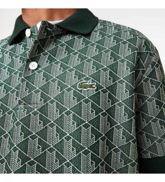 Lacoste Camisa plo de ajuste clssico com impresso de monograma verde