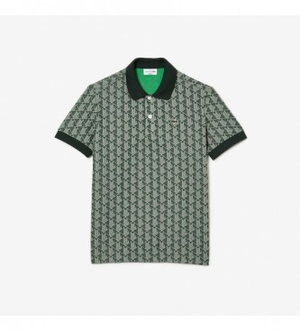 Lacoste Classic fit polo shirt with green monogram print
