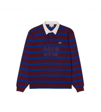 Lacoste Multicoloured long sleeve striped rugby polo shirt