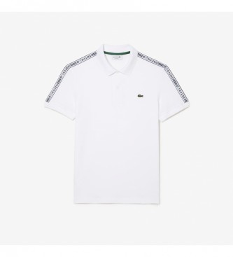 Lacoste Striped piqu polo shirt with white logo