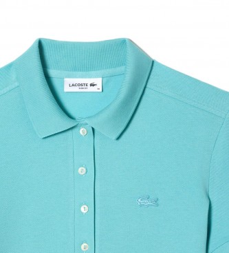 Lacoste Turquoise stretch cotton piqu polo shirt