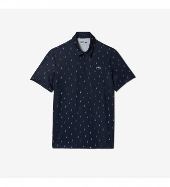 Lacoste Navy print golf polo shirt