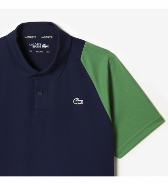 Lacoste Tennis polo shirt in recycled polyester, navy, green