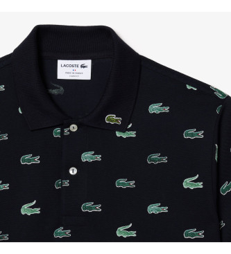 Lacoste Original L.12.12 classic fit polo shirt with numerous navy crocodiles