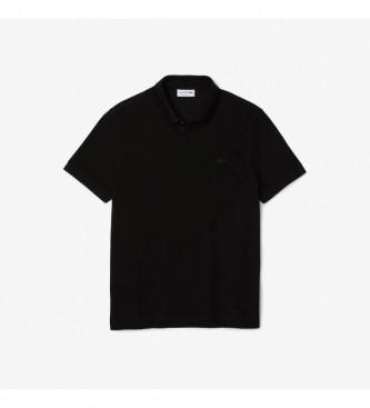 Lacoste Smart Paris polo shirt in black stretch cotton piqu