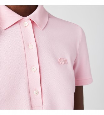 Lacoste Piqu Stretch pink polo shirt