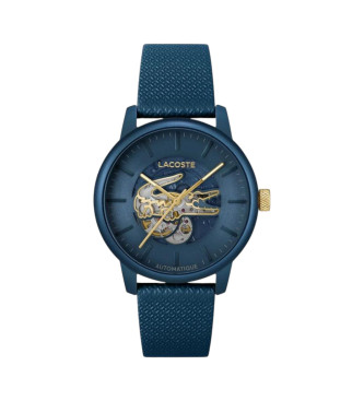 Lacoste Relgio de corda automtica com bracelete em pele 12.12 azul