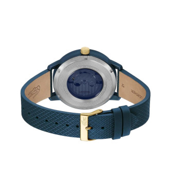 Lacoste Relgio de corda automtica com bracelete em pele 12.12 azul