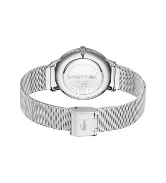 Lacoste Edelstahluhr mit Mesh-Armband und silberner Crocorigin-Ionen-Beschichtung