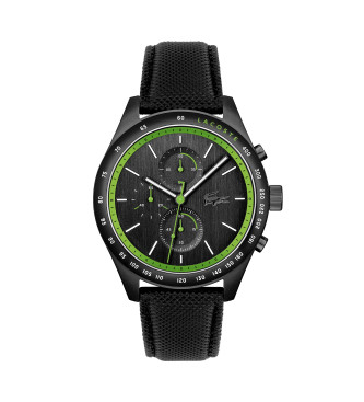 Lacoste Analogue watch with leather strap Apext black