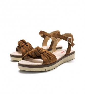 Mustang Brown Bow Sandals