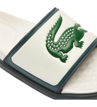 Lacoste Chanclas Serve Slide dobles blanco, verde