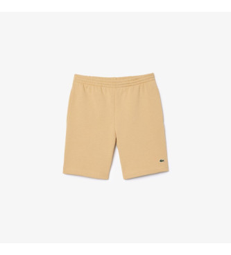 Lacoste Beige shorts med borstad plysch