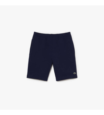Lacoste Navy shorts i borstad fleece