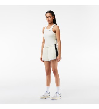 Lacoste Off-white shorts med kontrastsmmar