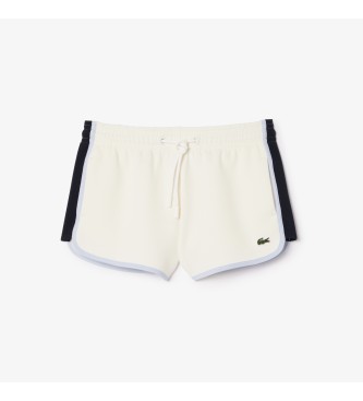 Lacoste Off-white shorts met contrasterende stiksels