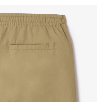 Lacoste Brown poplin relaxed fit shorts